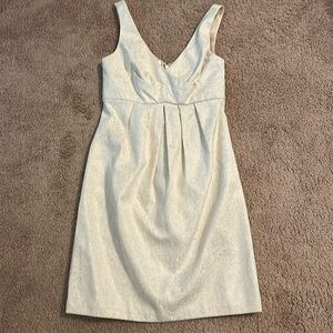 Cream & Gold Jaquard Dress